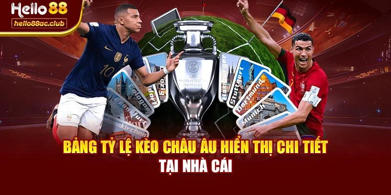 Bảng tỷ lệ kèo châu Âu hiển thị chi tiết tại nhà cái